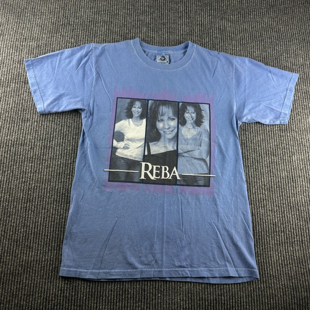 Reba McEntire Vintage Style Graphic T-Shirt Blue Authentic Pigment Small 2776